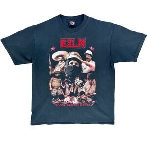 EZLN Zapatista SubComandante Marcos Pancho Villa T-Shirt RATM Vintage 90s MX